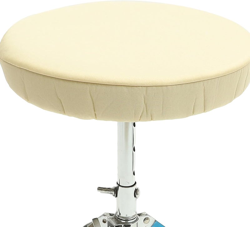 STAHAD Stretchable Round Stool Cover for Bar Chairs Elastic Fit Protector with Smooth Beige Fabric Washable and Seat Cover for Home Restaurant Wedding and Party Use - Image 3