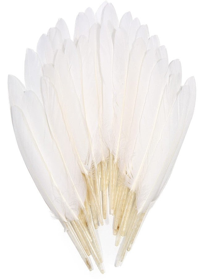 FeelfunFeather 120pcs White Goose Cochettes Feather Natural Bulk 4-6 inch 10-15cm for Wedding Party Christmas Halloween Decorations DIY Crafts - Image 1