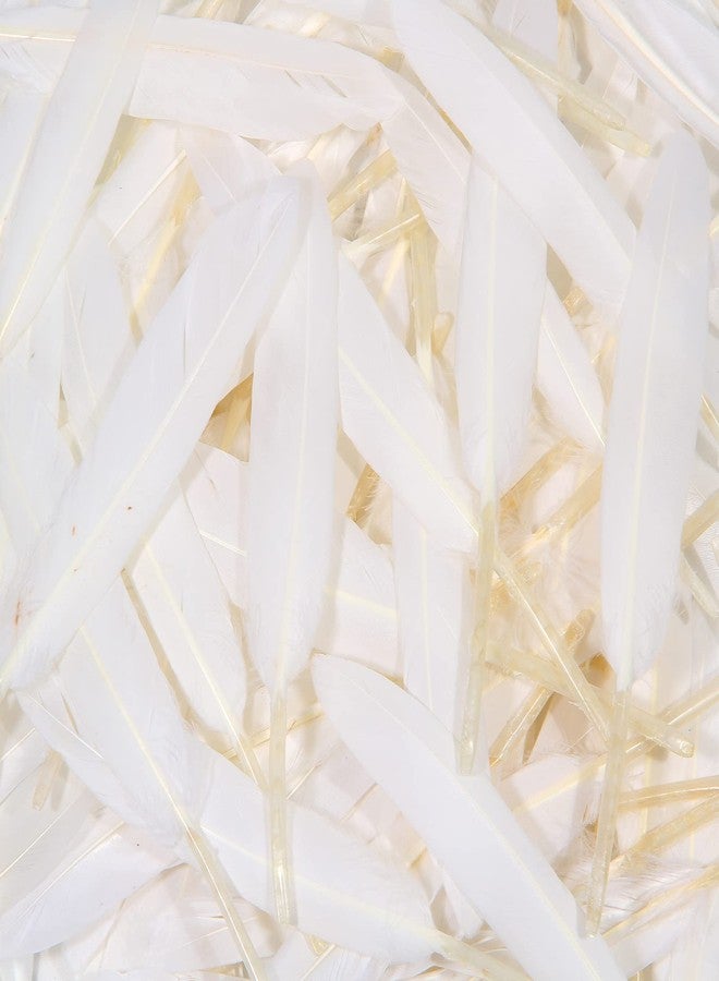 FeelfunFeather 120pcs White Goose Cochettes Feather Natural Bulk 4-6 inch 10-15cm for Wedding Party Christmas Halloween Decorations DIY Crafts - Image 5