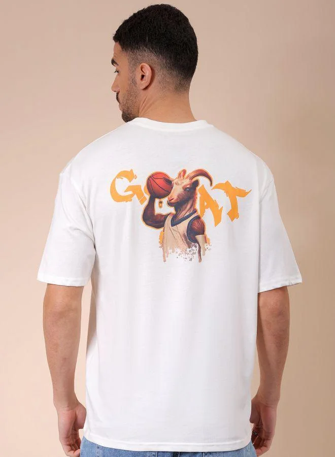 ذا انديان كراج كو Men Boxy Oversized Graphic Back Printed Round Neck Tshirt
