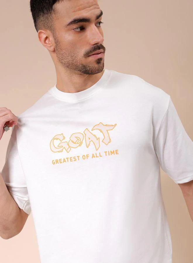 ذا انديان كراج كو Men Boxy Oversized Graphic Back Printed Round Neck Tshirt