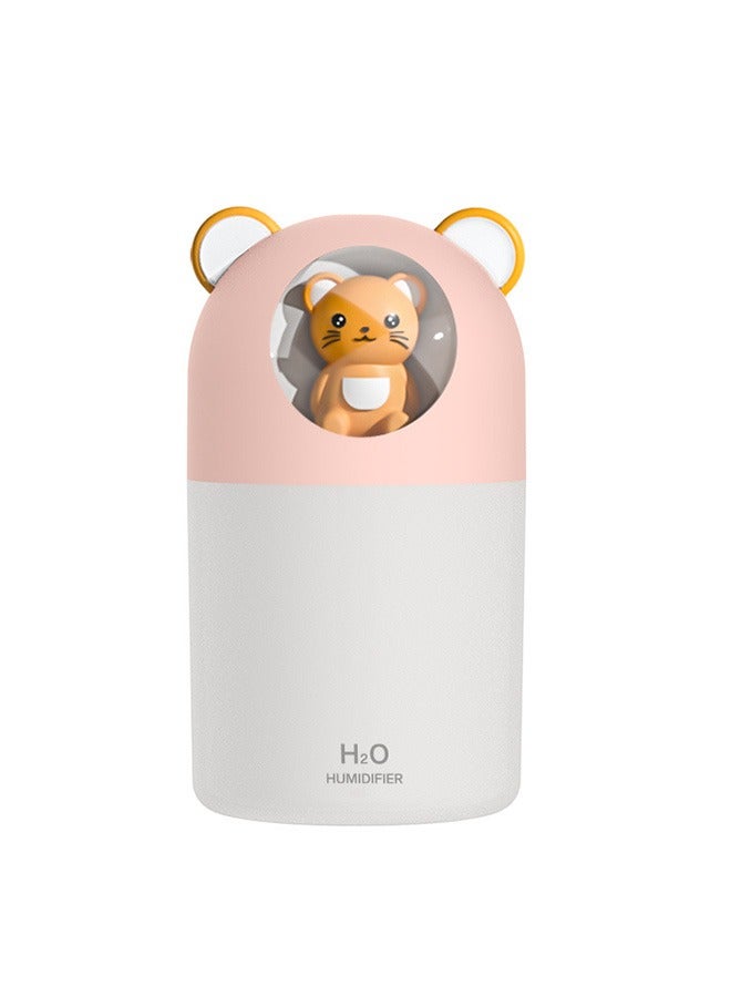 غرفة نوم مصغرة المرطب ، المحمولة من الضروري النفط الناشر ، 300ml لطيف القط دمية تصميم المرطب ، بقيادة مصباح ، ذكي تكنولوجيا الموجات فوق الصوتية ، غرفة نوم الطفل السفر سطح المكتب مكتب المنزل - Image 1