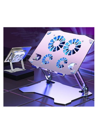 Foldable Tablet Stand,Multi Angle Adjustable Tablet Cooler, With 1 TYPE-C Input Interface And 2 USB Output Interfaces Tablet Desktop Stand (Silver) - pzsku/Z8FBE74B1437F5D56372AZ/45/1746218240/843a4ecf-2615-46d8-beff-3fe3953af9a8