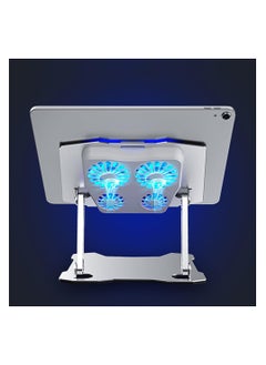 Anmi Foldable Tablet Stand,Multi Angle Adjustable Tablet Cooler,  With 1 TYPE-C Input Interface And 2 USB Output Interfaces Tablet Desktop Stand (Silver)  - Image 2