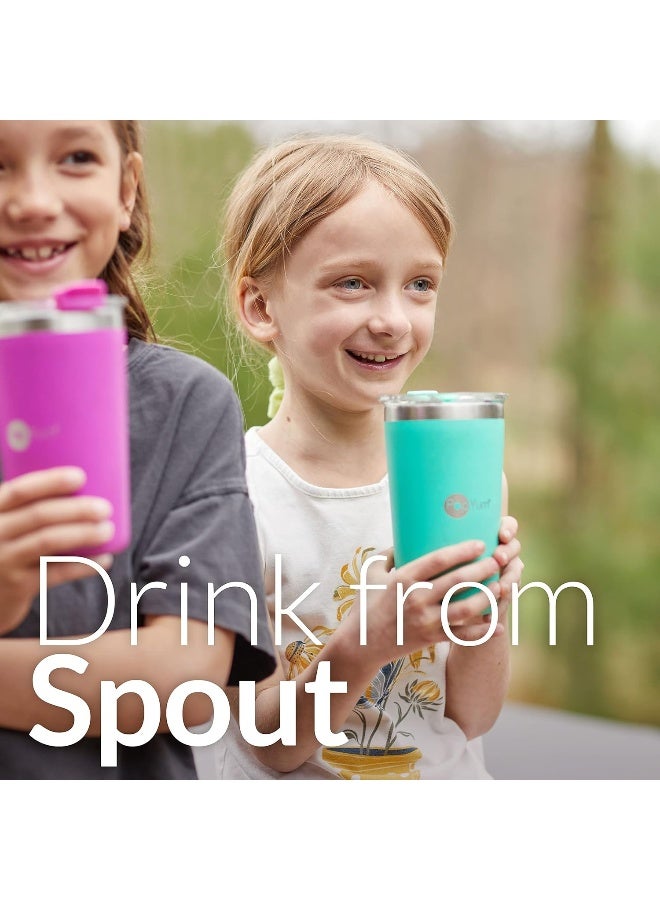 PopYum 13oz Insulated Stainless Steel Kidsâ€™ Cups with Lid and Straw, 2-Pack - Image 3