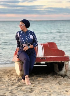 بيوريتوبيا بوركينى رائع للسباحة لون كحلى وروز  - Image 3