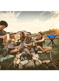 HETVIN Hetvin Camping Folding Stool Portable 3 Legs Chair Tripod Seat for Outdoor Hiking Fishing Picnic Travel Beach BBQ Garden Lawn with Strap Oxford Cloth Multicolor  - Image 2