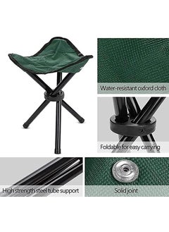 HETVIN Hetvin Camping Folding Stool Portable 3 Legs Chair Tripod Seat for Outdoor Hiking Fishing Picnic Travel Beach BBQ Garden Lawn with Strap Oxford Cloth Multicolor  - Image 4