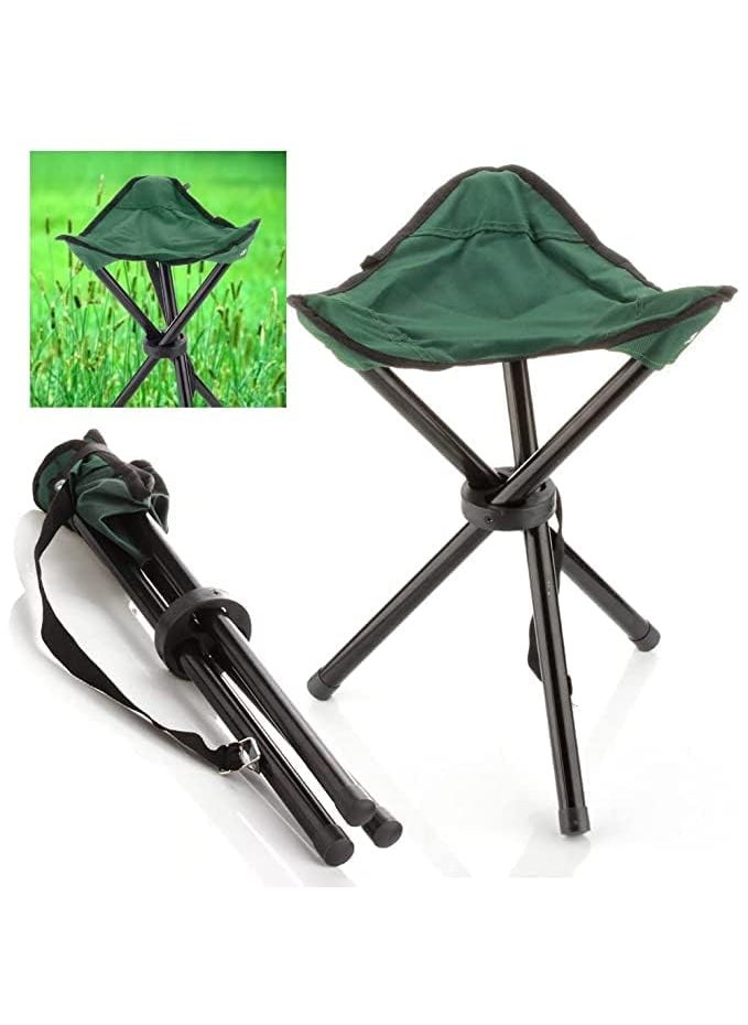 HETVIN Hetvin Camping Folding Stool Portable 3 Legs Chair Tripod Seat for Outdoor Hiking Fishing Picnic Travel Beach BBQ Garden Lawn with Strap Oxford Cloth Multicolor  - Image 1
