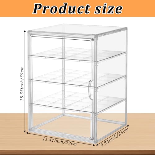 YEXEXINM 4 Layers Adjustable Clear Bread Storage Box for Kitchen CountertopLarge Bread Storage Container 4 Layers Acrylic Pastry Display Case Clear Boxes Bread Holder for Bread Bagel Muffins - Image 3