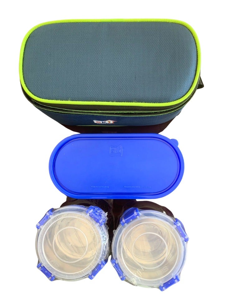 SKI Zip Soft Double Decker 2 Tiffin Office Lunch Box 3 Containers Lunch Box (200 ml, Thermoware) - Image 2