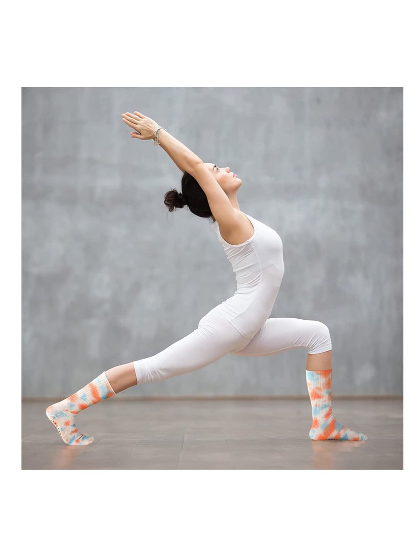 SYOSI 6 Pairs Women Long Yoga Socks with Grip Non Slip Grippy Hospital for Pilates Ballet Sports Stay Balanced and Stylish  Women's Non-Slip Yoga Pilates Ballet More - Image 5