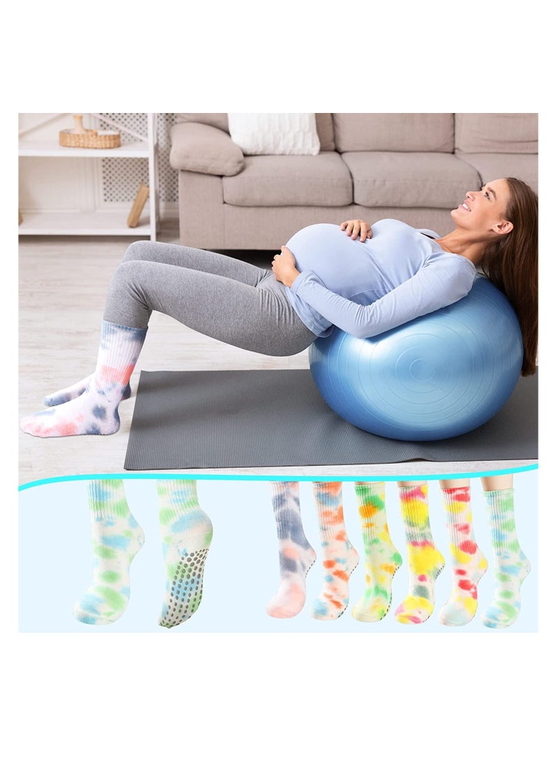 SYOSI 6 Pairs Women Long Yoga Socks with Grip Non Slip Grippy Hospital for Pilates Ballet Sports Stay Balanced and Stylish  Women's Non-Slip Yoga Pilates Ballet More - Image 3