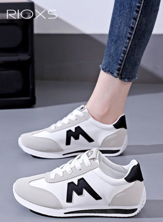 RIOXS Unisex Comfort Shoes, Men's Women's Low Top Sneakers, Fashion Retro Running Sneakers for Sneaker for Women and Men, Classic Lace-Up Vintage Athlesiure Shoes, Breathable Trainer Sport Shoes for Running, Lightweight Anti-lisp Walking Shoes, Casual Athletic Shoes for Outings, Weekend Adventures, Or Social Gatherings, Stylish Tennis Shoes Skate Shoes Man Woman Footwear - Image 3