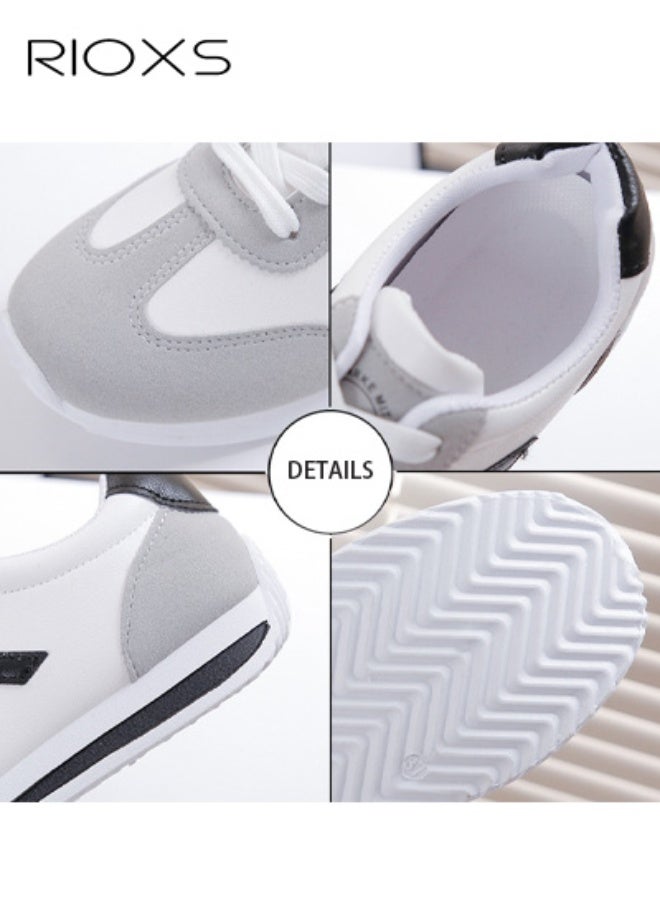 RIOXS Unisex Comfort Shoes, Men's Women's Low Top Sneakers, Fashion Retro Running Sneakers for Sneaker for Women and Men, Classic Lace-Up Vintage Athlesiure Shoes, Breathable Trainer Sport Shoes for Running, Lightweight Anti-lisp Walking Shoes, Casual Athletic Shoes for Outings, Weekend Adventures, Or Social Gatherings, Stylish Tennis Shoes Skate Shoes Man Woman Footwear - Image 4