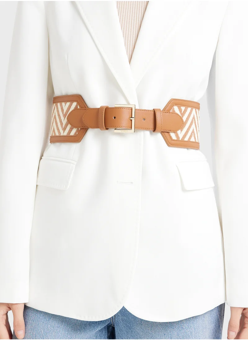 جس Logo Detailed None Allocated Hole  Belt