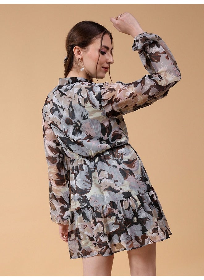 Freehand - Women Fit and Flared Party Wear Floral Print Dress - Image 1