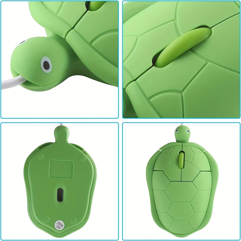 سلحفاة خضراء الشكل فأرة USB سلكية 1200 نقطة في البوصة 3 أزرار كابل بطول 59.06 بوصة - Image 5