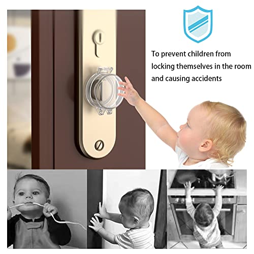 Thcbme 2 Pack Door Safety Deadbolt Lock for Kids,Child Proof Deadbolt Lock, Large Size Deadbolt Child Safety Lock Cover Fits Most Deadbolt (Transparent) - Image 3