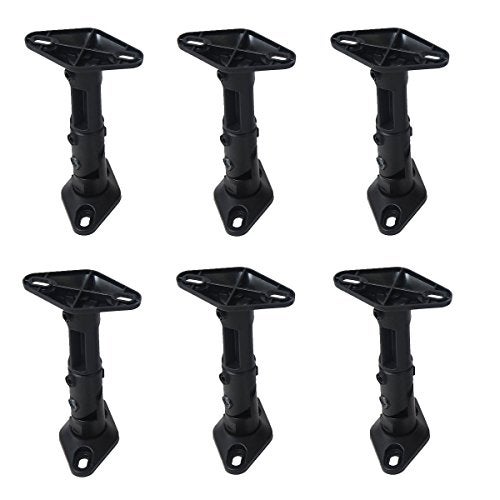 VideoSecu 6 Black Universal Satellite Studio Speaker Mounts/Brackets for Walls and Ceilings 1UP (Black, 6 Pack) - Image 1