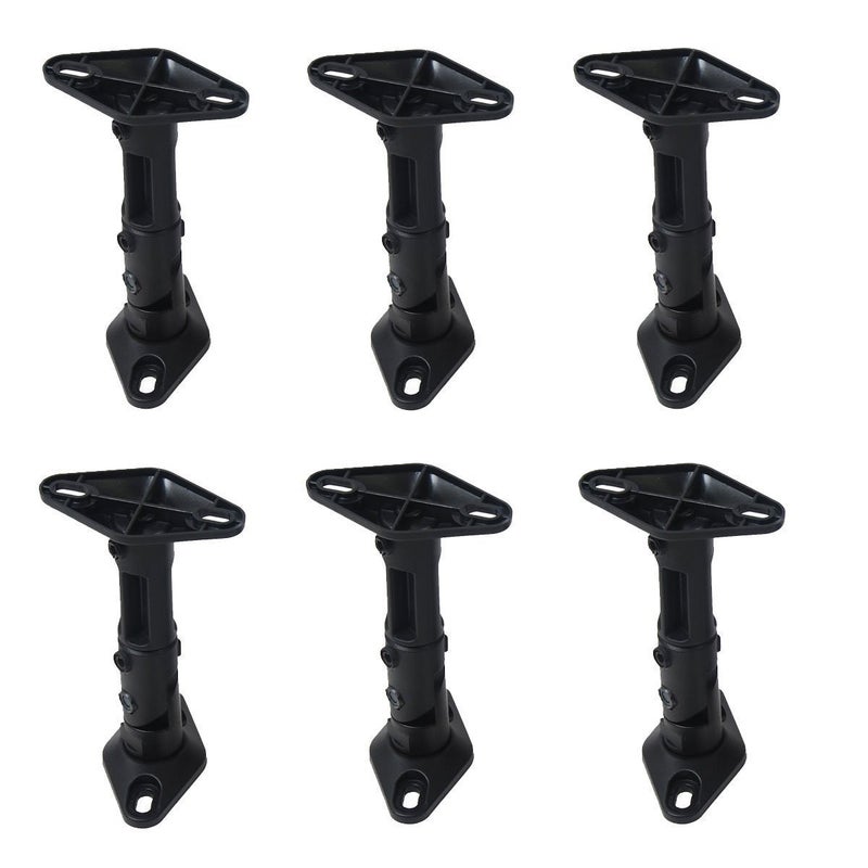 VideoSecu 6 Black Universal Satellite Studio Speaker Mounts/Brackets for Walls and Ceilings 1UP (Black, 6 Pack) - Image 5