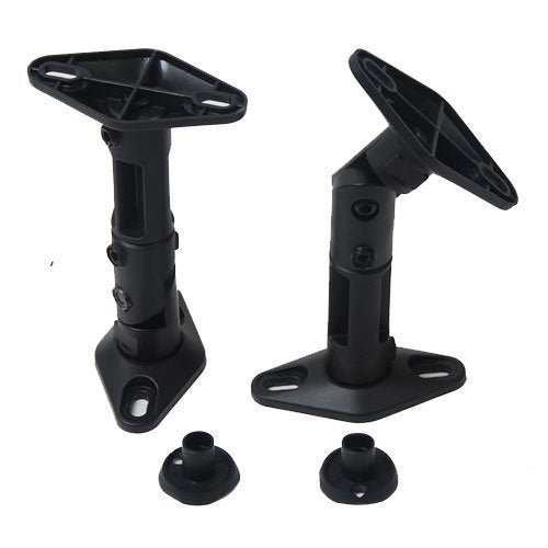 VideoSecu 6 Black Universal Satellite Studio Speaker Mounts/Brackets for Walls and Ceilings 1UP (Black, 6 Pack) - Image 2