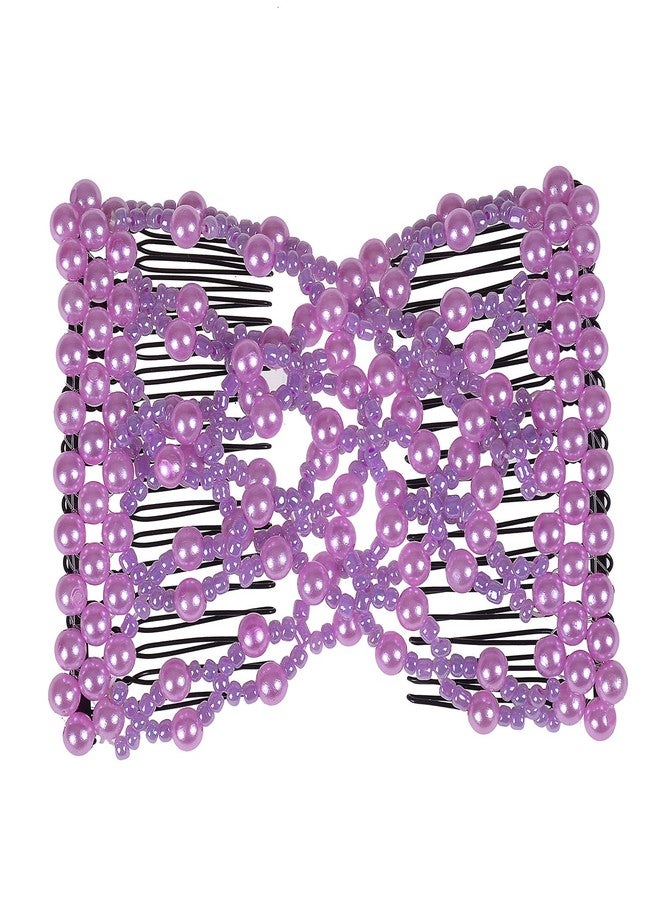 LOVEF Magic Easy Hair Comb Stretchy Beaded Hair Combs with Sweet Color Beads Pearl in Assorted Color and Design-10 Pcs - Image 5