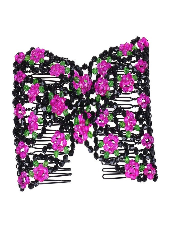 LOVEF Magic Easy Hair Comb Stretchy Beaded Hair Combs with Sweet Color Beads Pearl in Assorted Color and Design-10 Pcs - Image 4