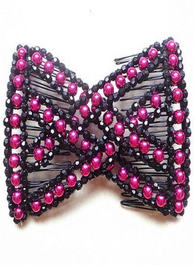 LOVEF Magic Easy Hair Comb Stretchy Beaded Hair Combs with Sweet Color Beads Pearl in Assorted Color and Design-10 Pcs - Image 3