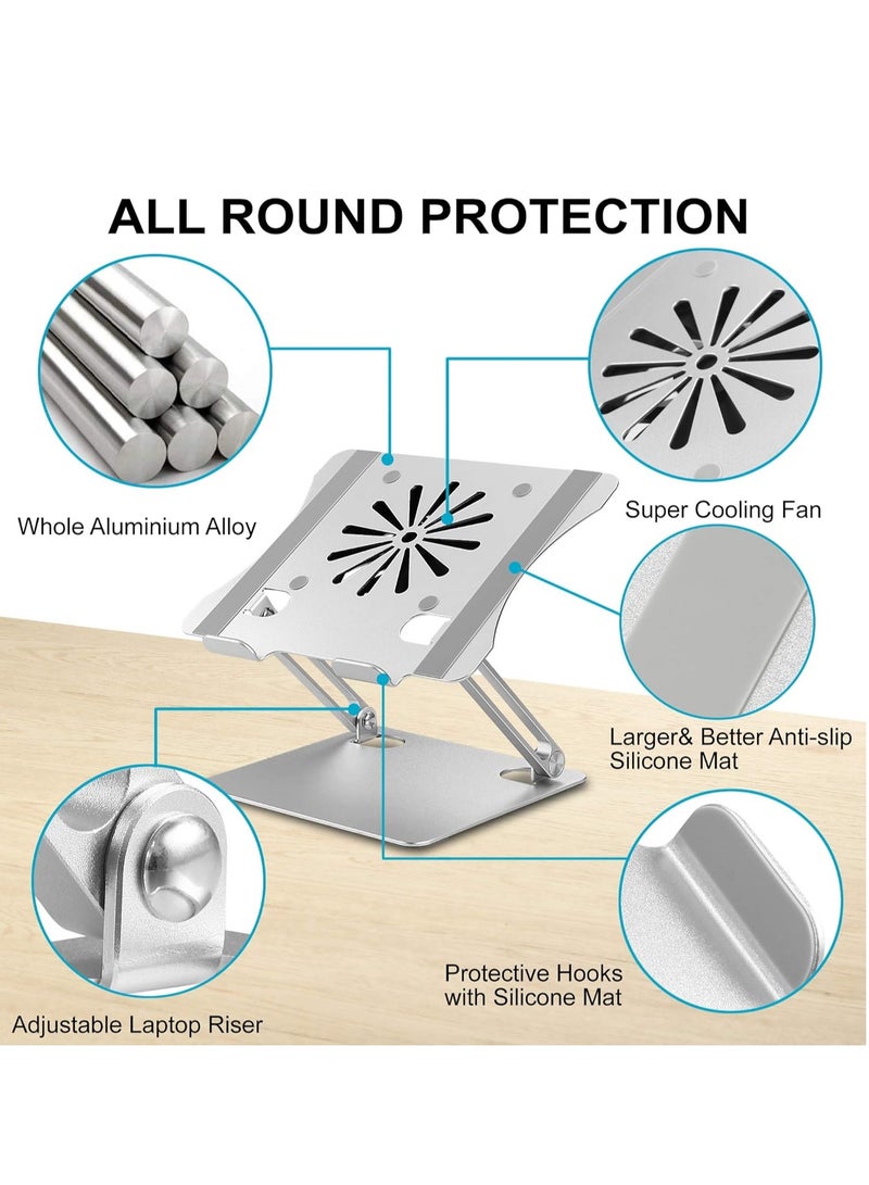 Adjustable Laptop Stand with Cooling Fan Compatible with MacBook Air Pro Dell Alienware All 11" 17.3" Laptops - Image 3