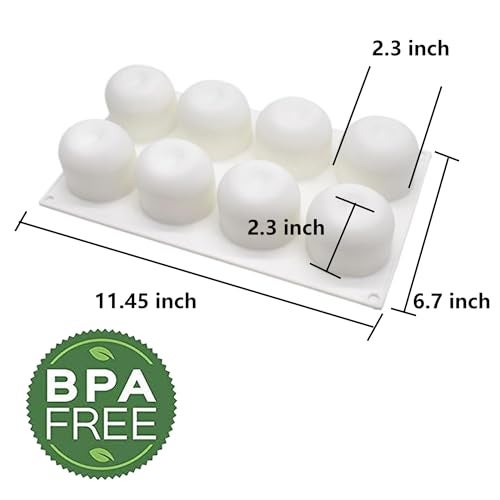 OCPO KITCHEN Apple Silicone Mold for Baking Mousse Cake Dessert Pastry Chocolate Fruit Pudding Jelly Ice Cream Christmas Cake Decoration Mold, Non-Stick and Easy Release, Apple Shape (8-Cavity) - Image 2