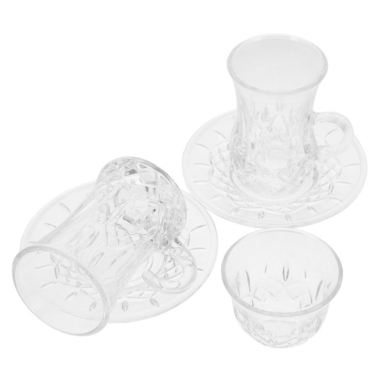 Turkish Coffee Cup Set With Glass Saucer Ottoman Style Drinkware For Home - Image 2