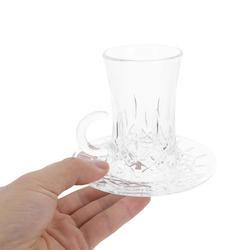 Turkish Coffee Cup Set With Glass Saucer Ottoman Style Drinkware For Home - Image 4
