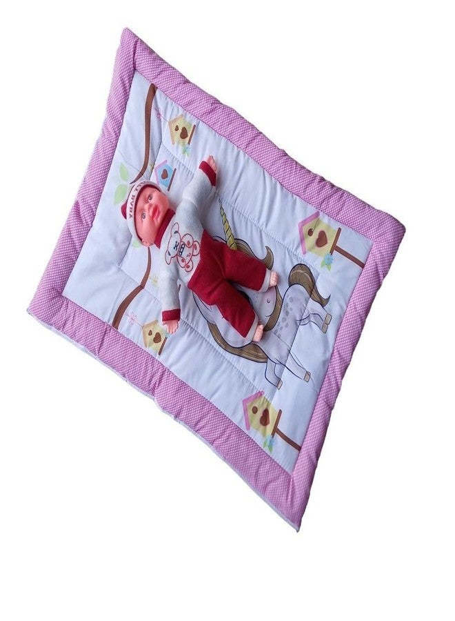 ONDOLL Newborn Baby Pom Pom Cotton Baby Bed | Godari | Cradle Bed | Crib Sheet | Changing Mat Baby Godadi |Bedding Set | Mattress_Pack of 1 Piece_(20 * 30 Inch)_(V_i_668666_Pink) - Image 3