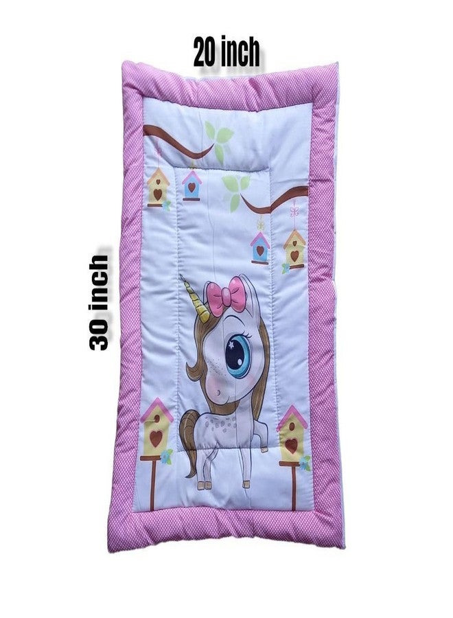 ONDOLL Newborn Baby Pom Pom Cotton Baby Bed | Godari | Cradle Bed | Crib Sheet | Changing Mat Baby Godadi |Bedding Set | Mattress_Pack of 1 Piece_(20 * 30 Inch)_(V_i_668666_Pink) - Image 2