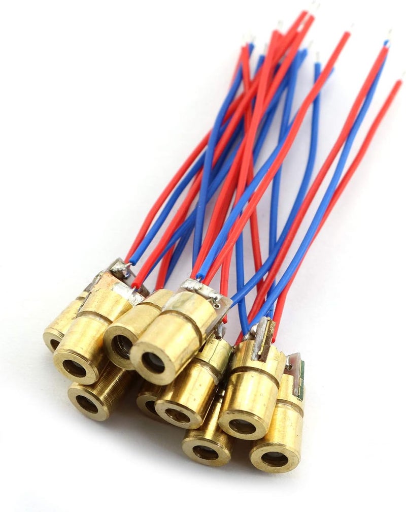 Tegg 10 PCS Mini 650nm 6mm 5mW Red Laser Dot Diode Module Copper Head 3.3V - Image 2