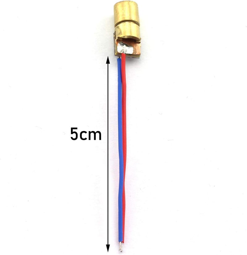 Tegg 10 PCS Mini 650nm 6mm 5mW Red Laser Dot Diode Module Copper Head 3.3V - Image 3