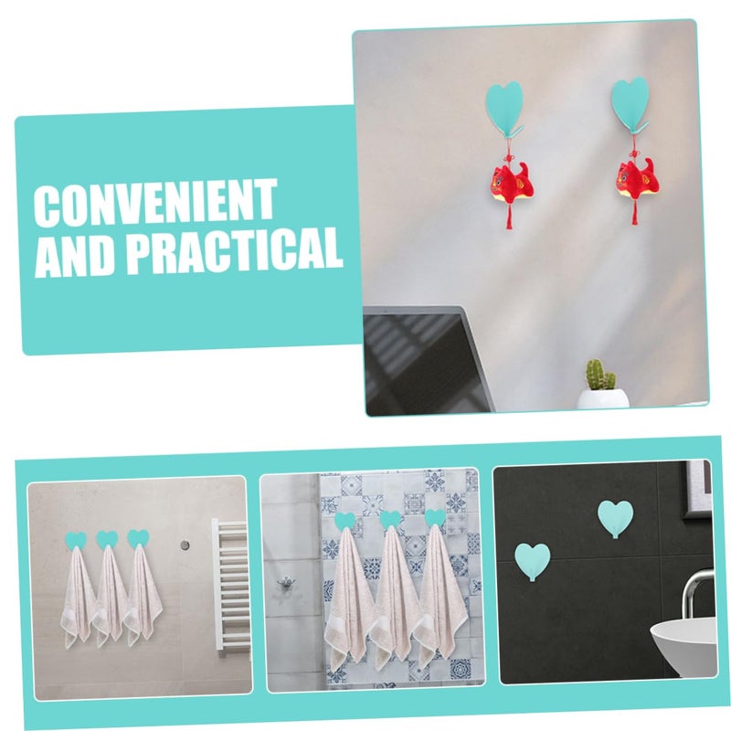 16 Pcs Heavy Duty Heart Shaped Adhesive Hooks for Shower Curtain Towel Holder Bathroom Wall - Image 5