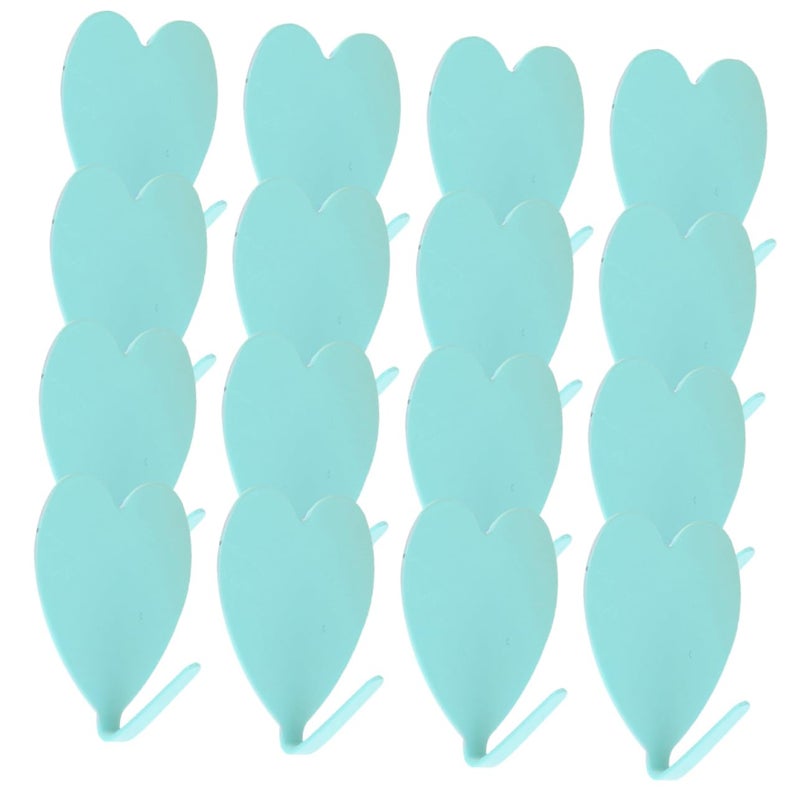 16 Pcs Heavy Duty Heart Shaped Adhesive Hooks for Shower Curtain Towel Holder Bathroom Wall - Image 2