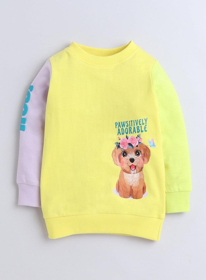BUMZEE Yellow Girls Full Sleeves Cotton Sweatshirt Age - 12-18 Months (Peb9691D-ylw) - Image 4