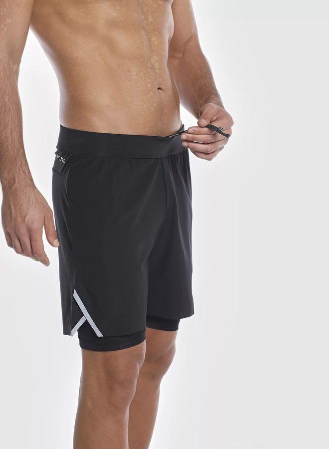 Wizard Men Black 2 in 1 Running Shorts - Image 4