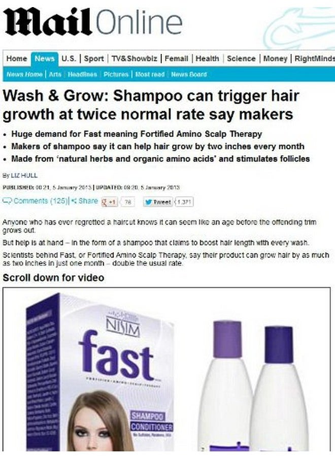 Nisim - F.A.S.T. Fortified Amino Scalp Therapy Shampoo For Hair Growth Support Faster & Longer Hair Length With Essential Nutrients Amino Acids & Proteins Sulfatefree Parabenfree 10 Fl Oz - Image 1