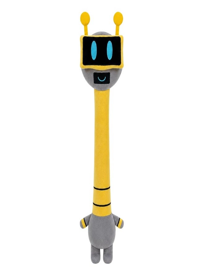 TechMax Solution Cyber Yellow Robot Long Neck Plushie Futuristic Screen Face Cyborg Cushion Sci-Fi Enthusiast Gift - Image 1