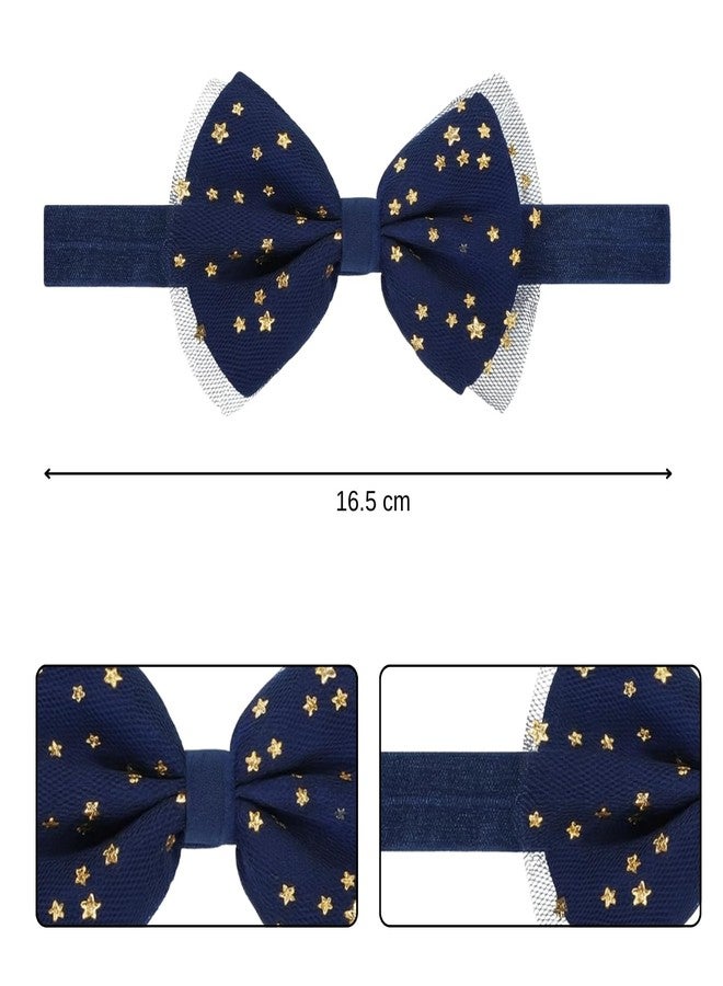 ANNACREATIONS ANNA CREATIONS 3 Pcs Baby Headbands for Baby Girl & Boy, Soft Stretchy Hair Bands with Flower and Bow Design, Comfortable and Cute Hair Accessories for Newborn, Infant and Toddler Babies - Image 2