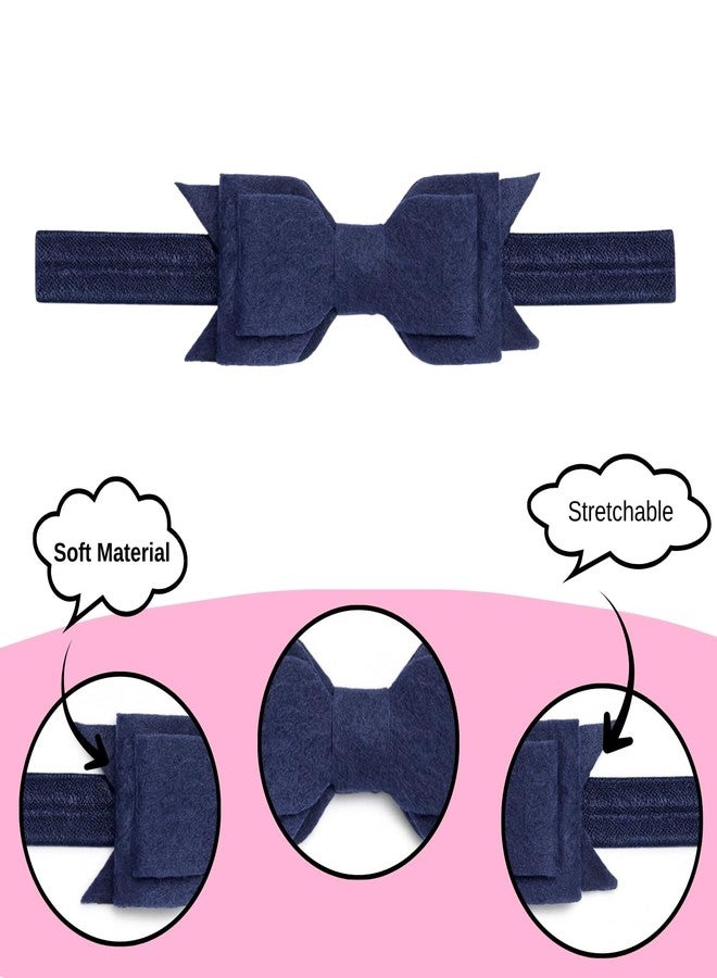 ANNACREATIONS ANNA CREATIONS 3 Pcs Baby Headbands for Baby Girl & Boy, Soft Stretchy Hair Bands with Flower and Bow Design, Comfortable and Cute Hair Accessories for Newborn, Infant and Toddler Babies - Image 3