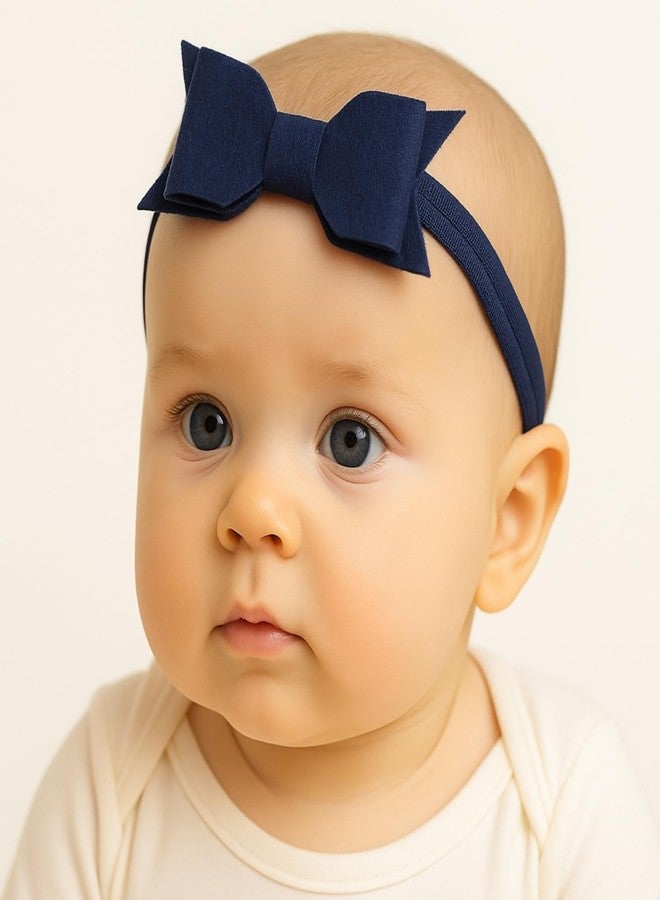 ANNACREATIONS ANNA CREATIONS 3 Pcs Baby Headbands for Baby Girl & Boy, Soft Stretchy Hair Bands with Flower and Bow Design, Comfortable and Cute Hair Accessories for Newborn, Infant and Toddler Babies - Image 4