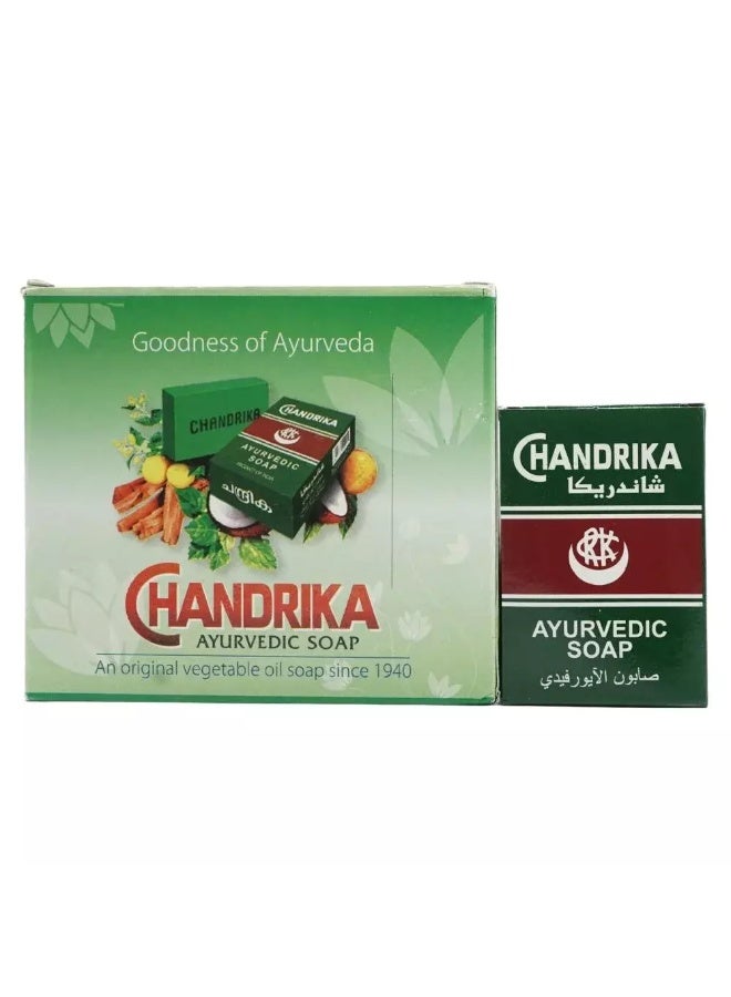 Chandrika صابون شاندريكا الأيورفيدي، صابون زيت نباتي، عبوة من 10 - 10X75 جرام - Image 1