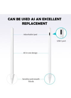 Protect PROTECT Universal Pencil Stylus Pen | Type-C Charging | Tilt Sensitive | White | Model: PPK08  - Image 4
