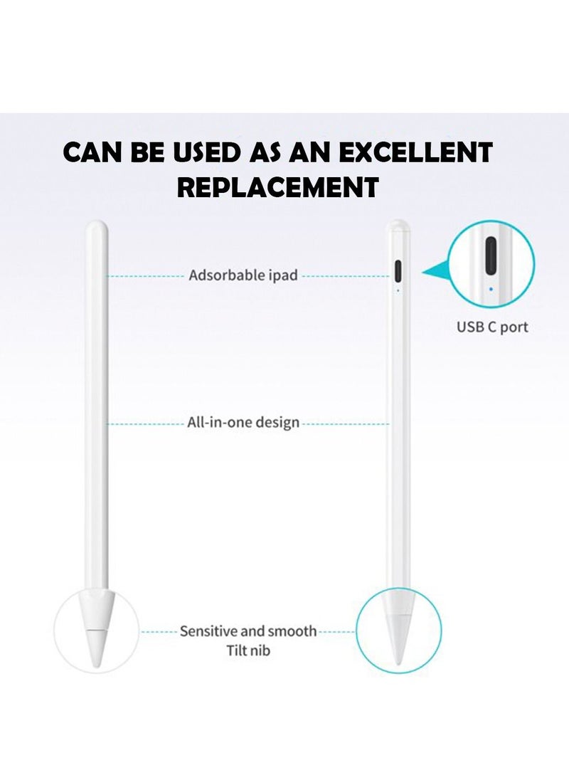 Protect PROTECT Universal Pencil Stylus Pen | Type-C Charging | Tilt Sensitive | White | Model: PPK08  - Image 4