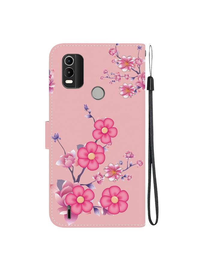 اس-توب جراب هاتف Nokia C21 Plus مصنوع من الجلد برسومات ملونة وملمس كريستالي - Image 3